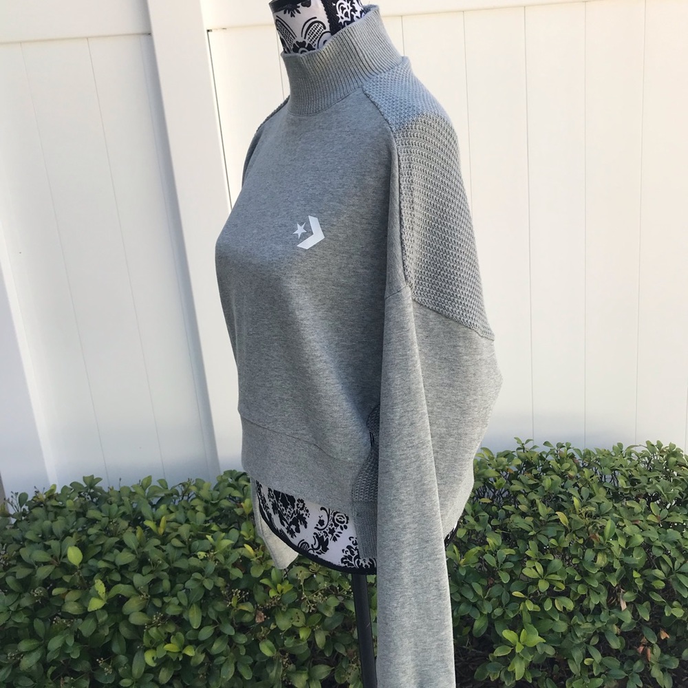 NWT Converse Women’s Sweater Knit Mock Grey - Picture 6 of 8